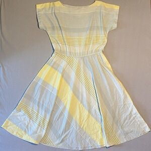 VTG 50s 60s 70s striped dress Sally Lou Rare Retro MCM Classic Sundress Read